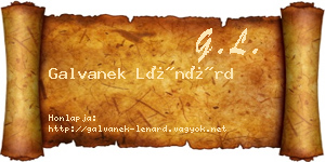 Galvanek Lénárd névjegykártya